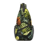 Borsa a tracolla casual con foglie di palma tropicale della foresta pluviale resistente, grande capacità, leggera e traspirante, adatta per vari luoghi all'aperto