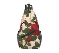 Borsa a tracolla casual con molte rose rosse, resistente, di grande capacità, leggera e traspirante, adatta per vari luoghi all'aperto