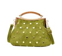 Borsa a tracolla casual da donna con rivetto Borse a tracolla di grande capacità con manico superiore Borse vintage per pendolari per shopping, lavoro, appuntamenti uso quotidiano, Verde, 250*180*60