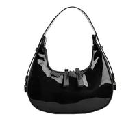 Borsa a tracolla casual da donna in pelle a mezzaluna, pochette a tracolla con manico | Borsa a tracolla elegante e funzionale per il tempo libero, lo shopping, il fitness, lo sport e le uscite, Nero