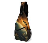 Borsa A Tracolla Casual Zaino Monospalla Per Campeggio, Escursionismo, Viaggi Sunrise View Of The Planet Earth From Space Printed Poliestere Zaino Da Giorno