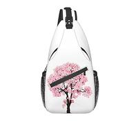 Borsa a tracolla Cherry Blossom Flower Pink Hiking Daypack Crossbody Shoulder Backpack Travel Chest Pack for Men Women