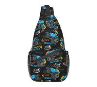 Borsa a tracolla Childish Blue Modern Truck Car Hiking Daypack Crossbody Shoulder Backpack Travel Chest Pack for Men Women