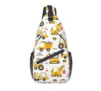 Borsa a tracolla Childish Building Truck Excavation Yellow Hiking Daypack Crossbody Shoulder Backpack Travel Chest Pack for Men Women