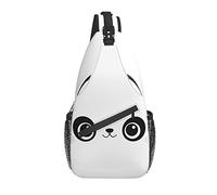 Borsa a tracolla Childish Panda Face Hiking Daypack Crossbody Shoulder Backpack Travel Chest Pack for Men Women