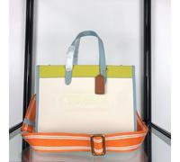 Borsa a tracolla Coach C0777 Field Tote 30 borsa a mano verde giallo bianco o...