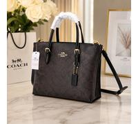 Borsa a tracolla Coach C4250 Mollie Tote 25 Signature Canvas marrone pelle...