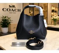 Borsa a tracolla Coach Hadley Hobo 21 78800 in pelle nera oro nuova