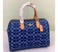 Borsa a tracolla Coach Rowan Large Satchel Signature Denim Leather CY699 NUOV...