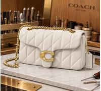 Borsa a tracolla Coach Tabby 26 cuscini trapuntati gesso bianco nappa CP150