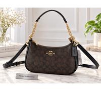Borsa a tracolla Coach Teri CV933 Signature Canvas borsa a tracolla con zip...