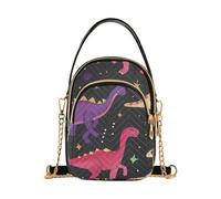 Borsa a tracolla color oro con margherite bianche e rosa | Borse a tracolla piccole da donna: tre tasche per smartphone e oggetti essenziali per passeggiate con il cane