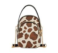 Borsa a tracolla color oro con margherite bianche e rosa | Borse a tracolla piccole da donna: tre tasche per smartphone e oggetti essenziali per passeggiate con il cane