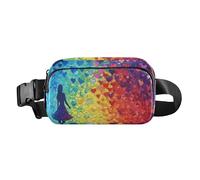 Borsa a tracolla colorata a forma di sirena, per donne, uomini, adolescenti, grande capacità, borsa da cintura, Ragazza arcobaleno cuori colorati, 1 size