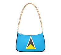 Borsa a tracolla colorata con bandiera di Santa Lucia per le donne classica borsa formale Hobo Moon Designer borse con chiusura a cerniera