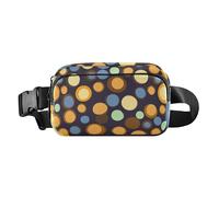 Borsa a tracolla colorata con cerchi astratti alla moda per donne, uomini, adolescenti, mini borsa a tracolla con tracolla regolabile per shopping, sport, lavoro