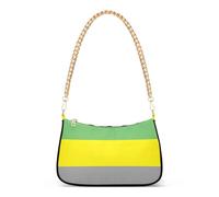 Borsa a tracolla colorata con cerniera Lithromantic Pride Flag Sessuale Identità Borsa Medio Vintage Donna Classica Borsa Formale Hobo con Tracolla a Catena