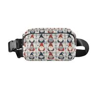 Borsa a tracolla colorata con gnomi di bufalo plaid fiocchi di neve Natale carino borsa a tracolla per uomo donna mini borsa a tracolla con cinghia regolabile per shopping sport lavoro, Gnomi colorati