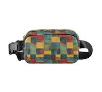 Borsa a tracolla colorata con sfondo in denim carino per donne e uomini, mini borsa a tracolla con cinghia regolabile per lo shopping sportivo e il lavoro, Sfondo colorato denim, 1 size