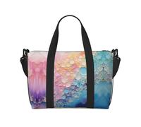 Borsa a tracolla colorata in marmo blu, borsa casual da viaggio, adatta per lavoro, viaggi, fitness, turismo, borsa da donna con cerniera,