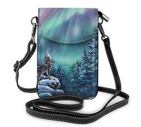 Borsa a tracolla colorata per cellulare The Night Wolf, borsa per telefono, borsa a portafoglio per cellulare a tracolla, borse per telefono carino per uomo donna