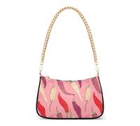 Borsa a tracolla colorata rosa a pois per le donne casual Hobo borsa a catena con cerniera carino borsa