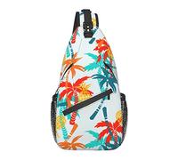 Borsa a tracolla Colorful Beach Palm Tree Summer Hiking Daypack Crossbody Shoulder Backpack Travel Chest Pack for Men Women
