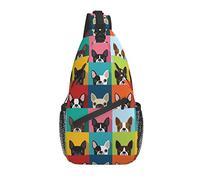 Borsa a tracolla Colorful Cartoon Pet Funny Dogs Escursionismo Daypack Crossbody Shoulder Backpack Travel Chest Pack for Men Women