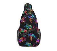 Borsa a tracolla Colorful Sea Turtle Boho Escursionismo Daypack Crossbody Shoulder Backpack Travel Chest Pack for Men Women
