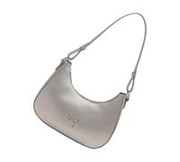 Borsa a tracolla compatta da donna, borsa estetica, in pelle PU, ascellare, da lavoro, per ragazze e ragazze, Argento, One Size