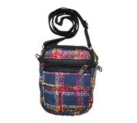 borsa a tracolla compatta quadrettato blu borsa a tracolla