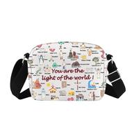 Borsa a tracolla con alfabeto religioso, regalo cristiano, regalo religioso, per scuola cristiana, scuola materna, chiesa, scuola domenicale, Borsa Del Mondo, Medium