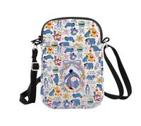 Borsa a tracolla con asino in stile cartone animato, regalo per gli amanti degli asini, Cartone animato Asino Cr Eu, 5.91 Inches ×8.27 Inches