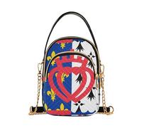 Borsa a tracolla con bandiera dei Paesi della Loira, da donna, con catena a forma di animale, borsa trapuntata con cerniera, bombetta, borsa da donna