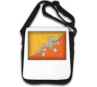 Borsa a tracolla con bandiera del drago del Bhutan dell'Himalaya, colore: bianco