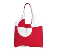 Borsa a tracolla con bandiera della Groenlandia - Borsa in tela riutilizzabile per donna, perfetta per la spesa, la spiaggia, i viaggi e la vita di tutti i giorni, nera, taglia unica