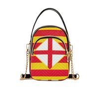 Borsa a tracolla con bandiera della provincia di Barcellona per le donne con tracolla trapuntata a catena borsa per telefono cellulare carino borsa a tracolla con cerniera Tote