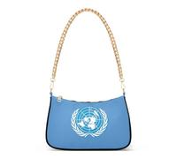 Borsa a tracolla con bandiera delle Nazioni Unite lunare borsa da donna media borsa tote semplice estetica borsa a tracolla chiusura con cerniera