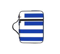 Borsa a tracolla con bandiera dell'Uruguay per studio biblico con manici, organizer resistente all'acqua per viaggi in chiesa, portapenne, tasca per tablet