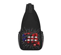 Borsa a tracolla con bandiera di Porto Rico Borsa a tracolla casual con tracolla Porto Rico Zaino carino con pettorina