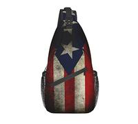 Borsa a tracolla con bandiera di Porto Rico Borsa a tracolla casual con tracolla Porto Rico Zaino carino con pettorina