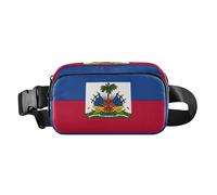 Borsa a tracolla con bandiera haitiana di Haiti, blu e rossa, alla moda, per uomini e donne, piccola borsa a tracolla con tracolla regolabile, per viaggi, shopping, corsa