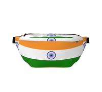 Borsa a tracolla con bandiera indiana, versatile, per uomini e donne, con tasche con cerniera, ideale per viaggi, corsa, colore nero, taglia unica