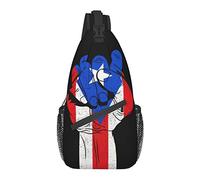 Borsa a tracolla con bandiera Puerto Rico, zaino a tracolla, borsa a tracolla per donna, uomo, viaggio all'aperto, escursionismo, zainetto