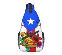 Borsa a tracolla con bandiera Puerto Rico, zaino a tracolla, borsa a tracolla per donna, uomo, viaggio all'aperto, escursionismo, zainetto