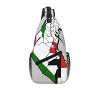 Borsa a tracolla con bandiera topografica dello stato della Palestina, borsa a tracolla a tracolla, tracolla in vita, marsupio da uomo e donna