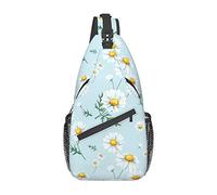 Borsa a tracolla con bandierine a scacchi margherita Borsa a tracolla da uomo sul petto, leggera, per escursioni e viaggi