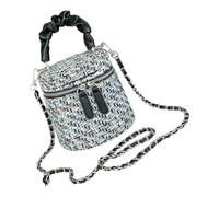 Borsa a tracolla con catena rimovibile, borsa a secchiello con manico superiore, piccole borse a tracolla per le donne, Nero , One Size