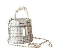 Borsa a tracolla con catena rimovibile, borsa a secchiello con manico superiore, piccole borse a tracolla per le donne, Beige, One Size