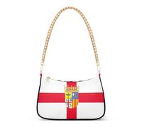 Borsa a tracolla con cerniera Hobo Borsa a tracolla da donna con bandiera della provincia di Almeria Borsa a tracolla colorata con tracolla a catena